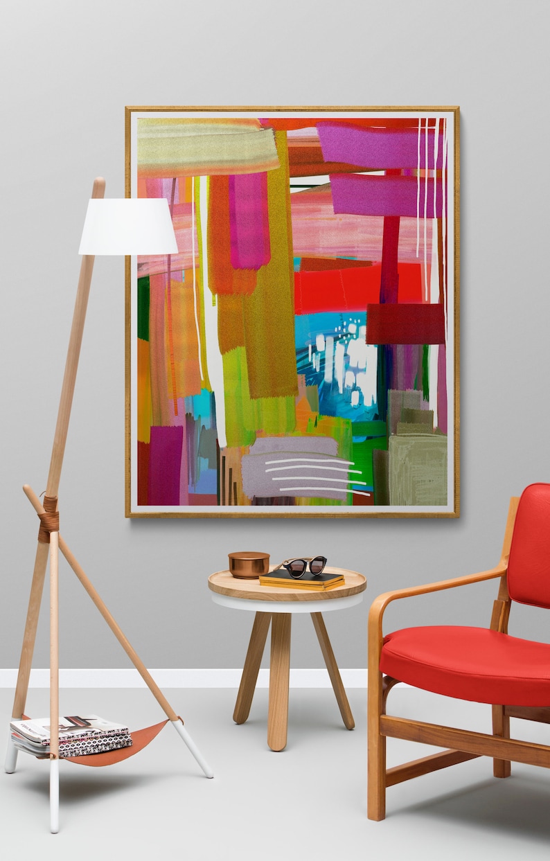 Hot Pink Abstract Wall Art Colorful Printable Art Wall Art | Etsy