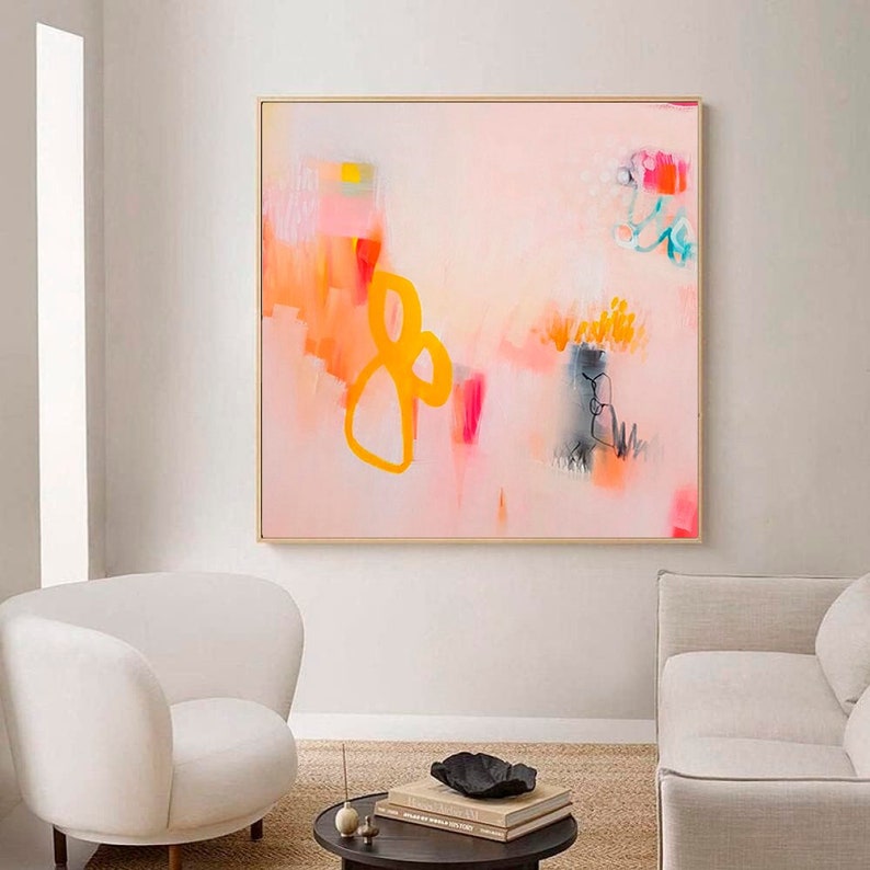 Blush Pink Abstract Art Print, Modern Giclée, Large Painting - Etsy ...