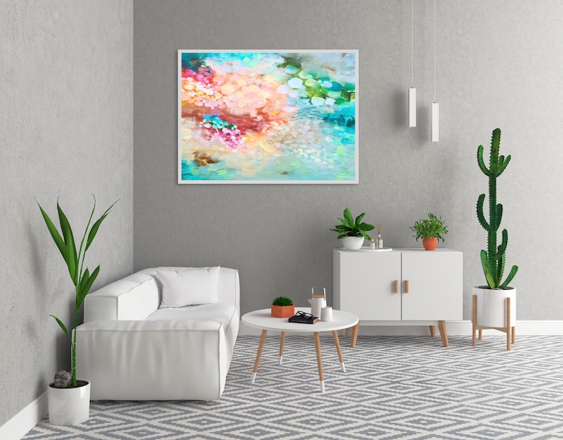 Light Blue and Pastel Colors Wall Art Print Extra Large Etsy