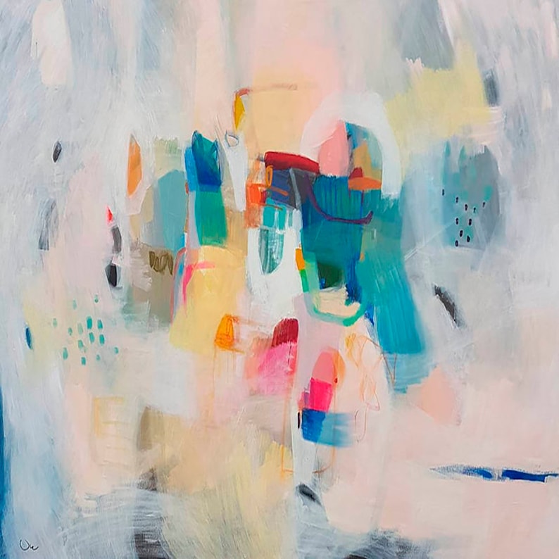 Soft Pastel Wall Art Abstract Painting Giclee Print Large Etsy