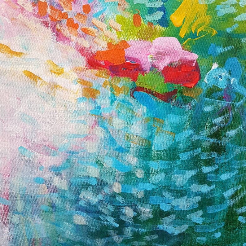 Abstract Landscape Art Print on Canvas Floral Abstract Etsy