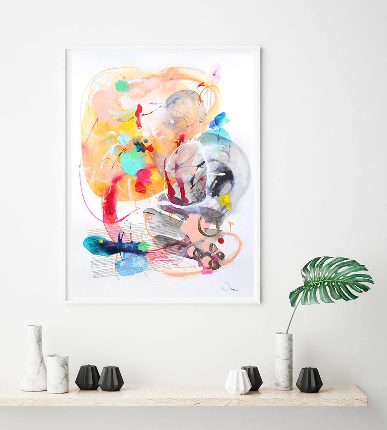 Watercolor Wall Art Wall Art Print Bright Abstract Painting Etsy