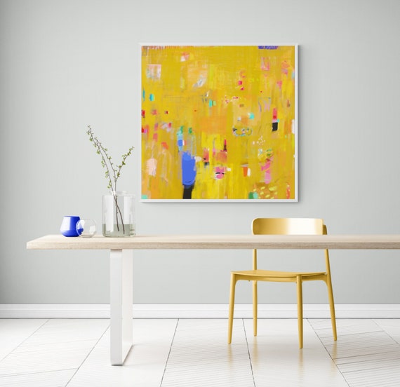 Modern Yellow Wall Art Print Extra Large Abstract Print - Etsy