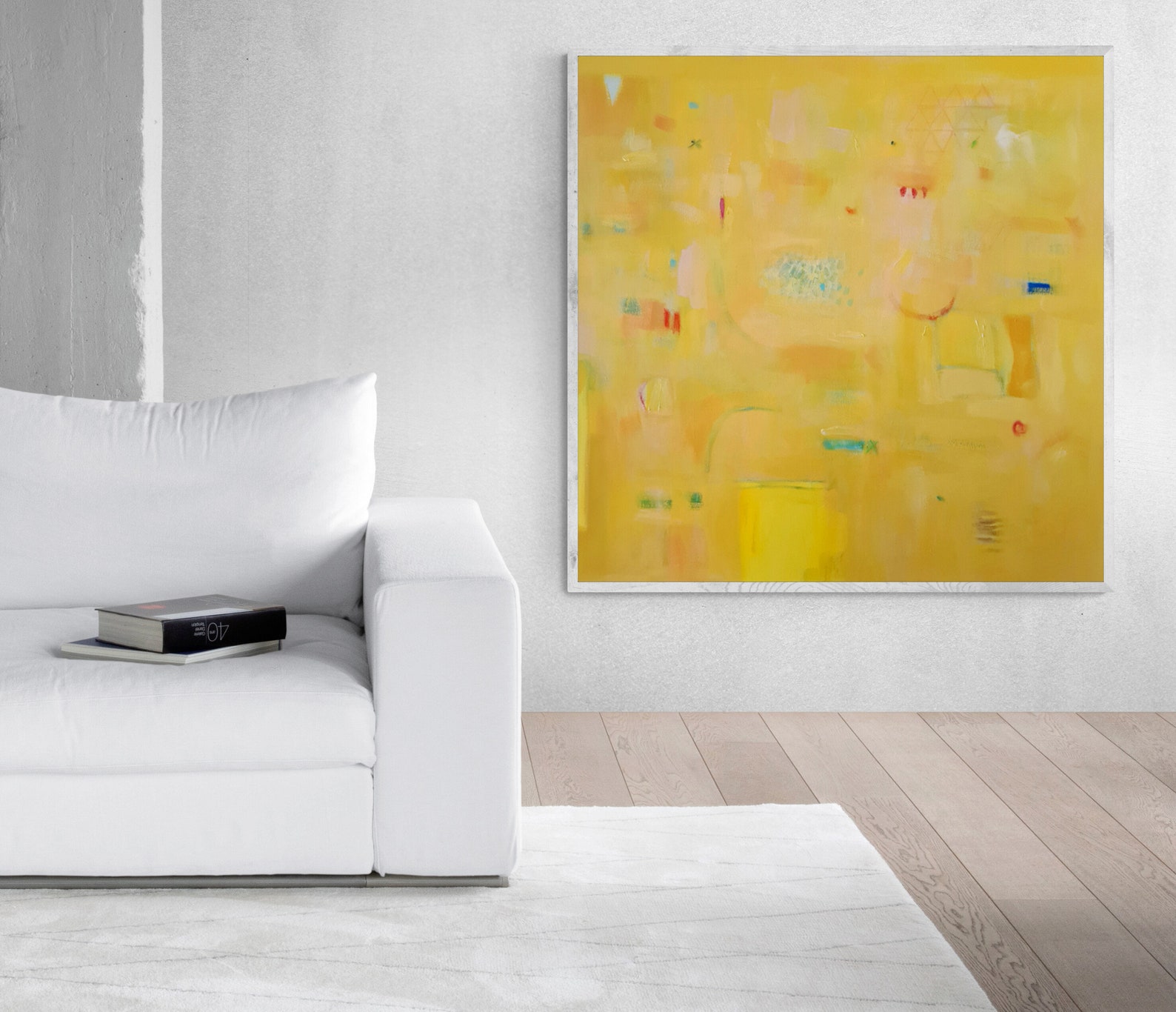 Yellow Wall Art Painting Print Extra Large Abstract Print Etsy