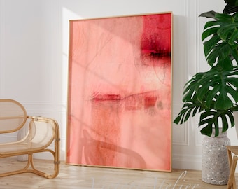 Minimalist abstract pink wall art