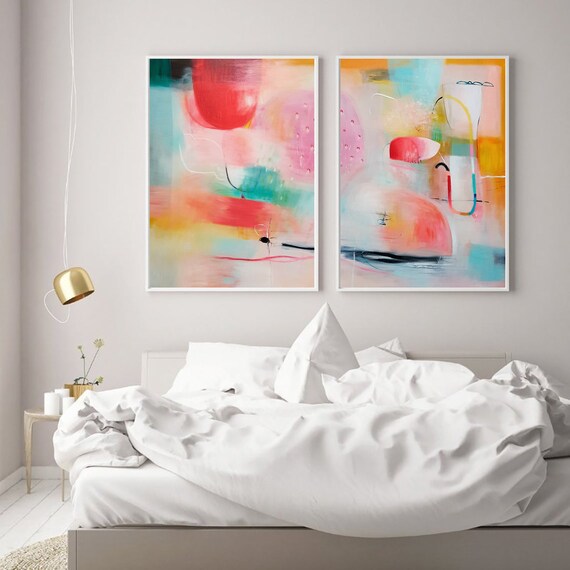 Abstract Print Sets Large Wall Art Colorful Large Abstract Art Set Of