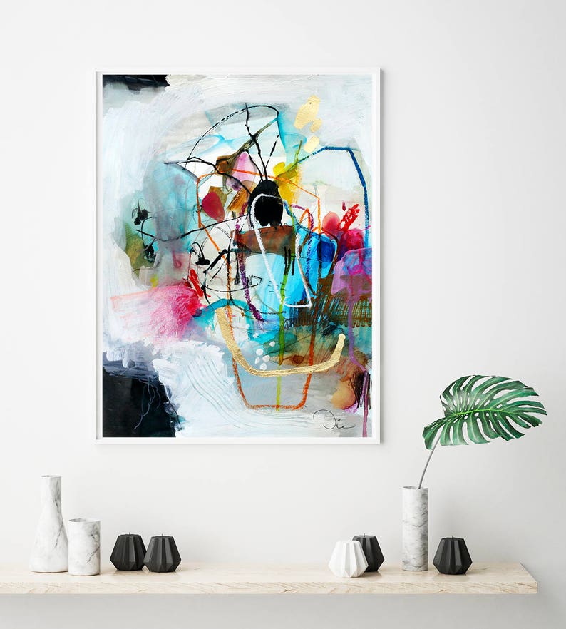 Acrylic Wall Art Abstract Painting Giclee Print Mixed Media Etsy