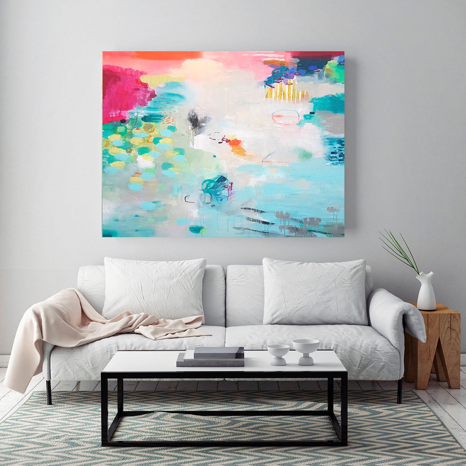 Canvas Wall Art Abstract Painting Master Bedroom Giclee Art Etsy