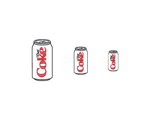 Mini Diet Soda Can Embroidery File | 2" and 3" Machine Embroidery Design | Classic Silver Soda Patch | PES DST and more