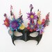 Leather Tree Mask with Fabric Flowers very lightweight and easy to wear Wall Hanging Art Costume Halloween Masquerade