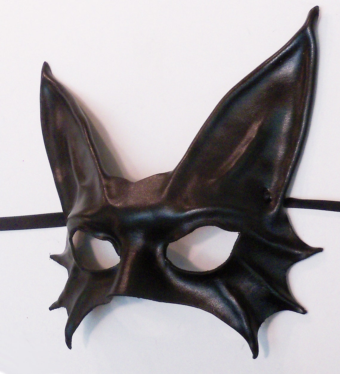 Entirey handcrafted Black Cat Leather Mask costume very Etsy