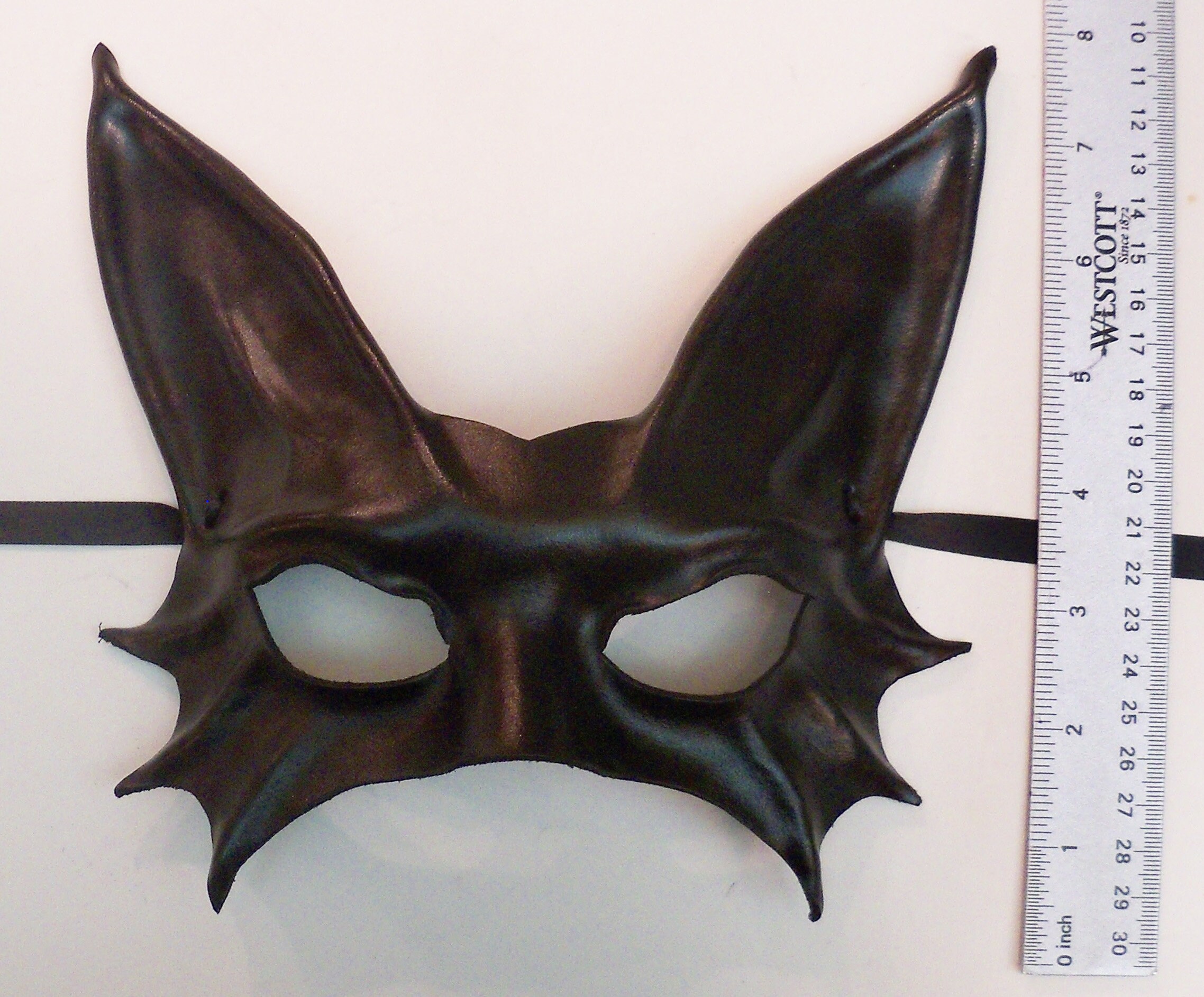 Entirey handcrafted Black Cat Leather Mask costume very Etsy