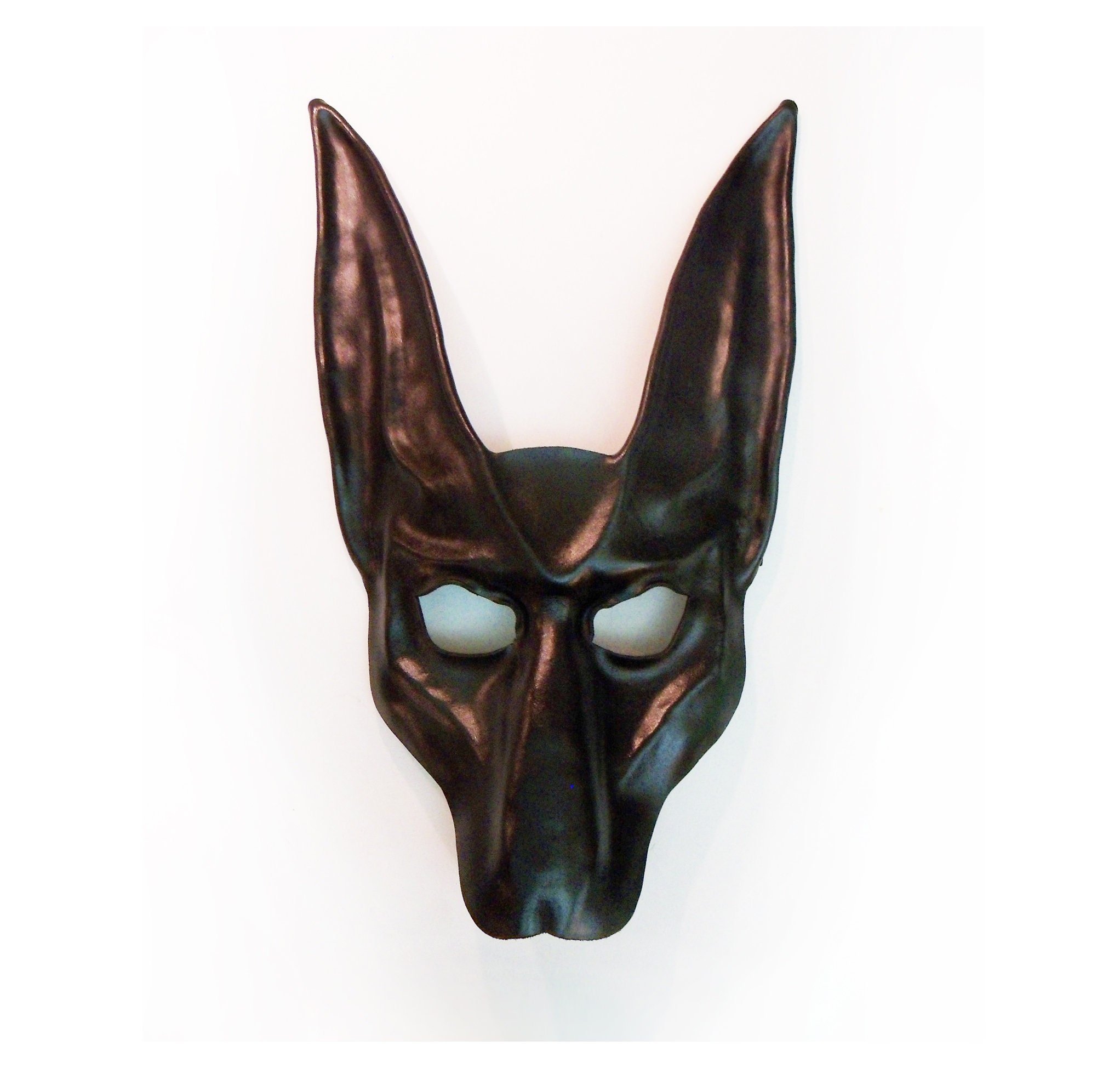 Costumes Reenactment Theatre Handmade Leather Egyptian Anubis Dog Head Mask Half Face Cosplay Halloween Party Accessories
