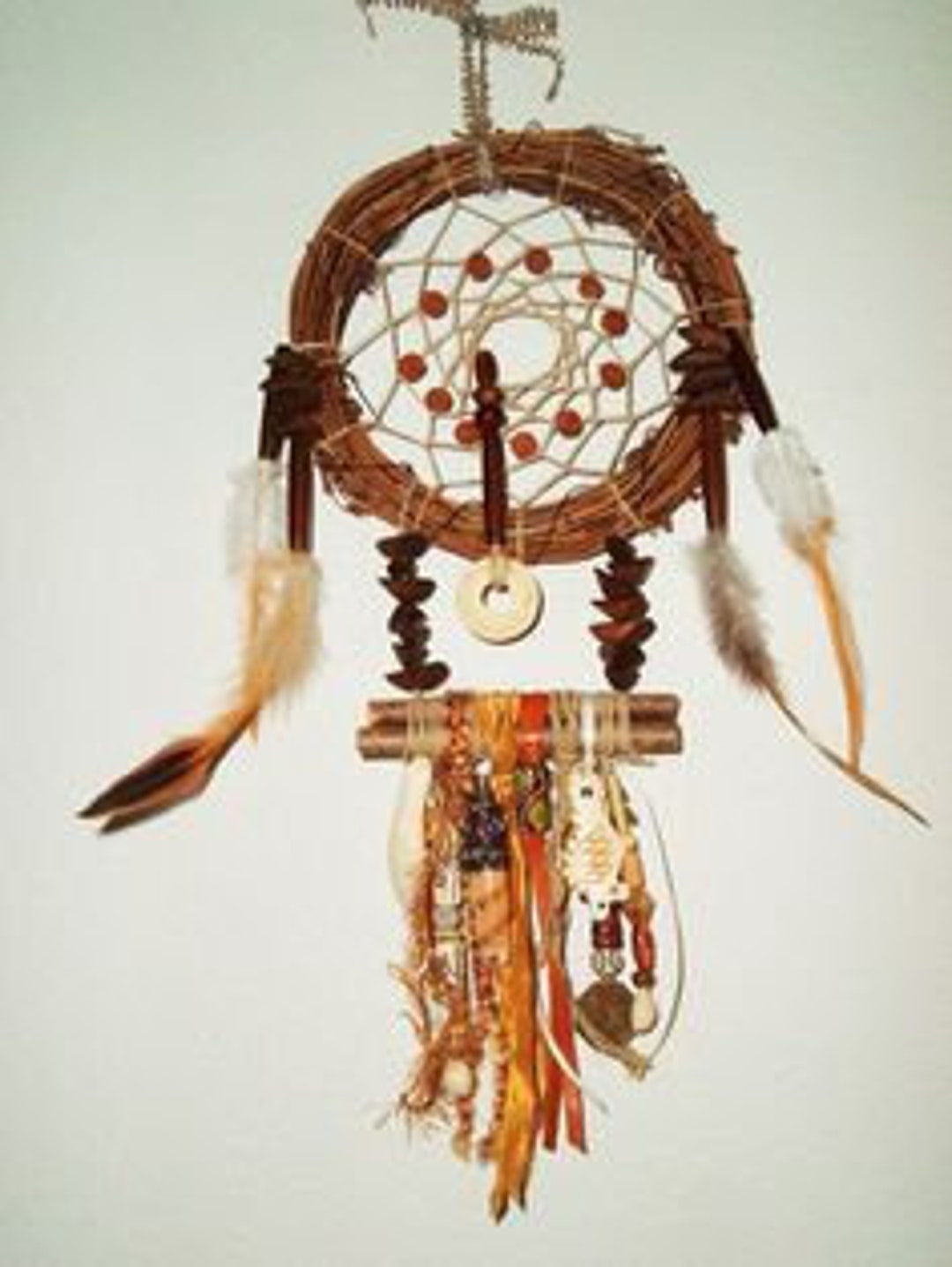Native American Dream Catcher Chippewa Buffalo Bone Buffalo Etsy