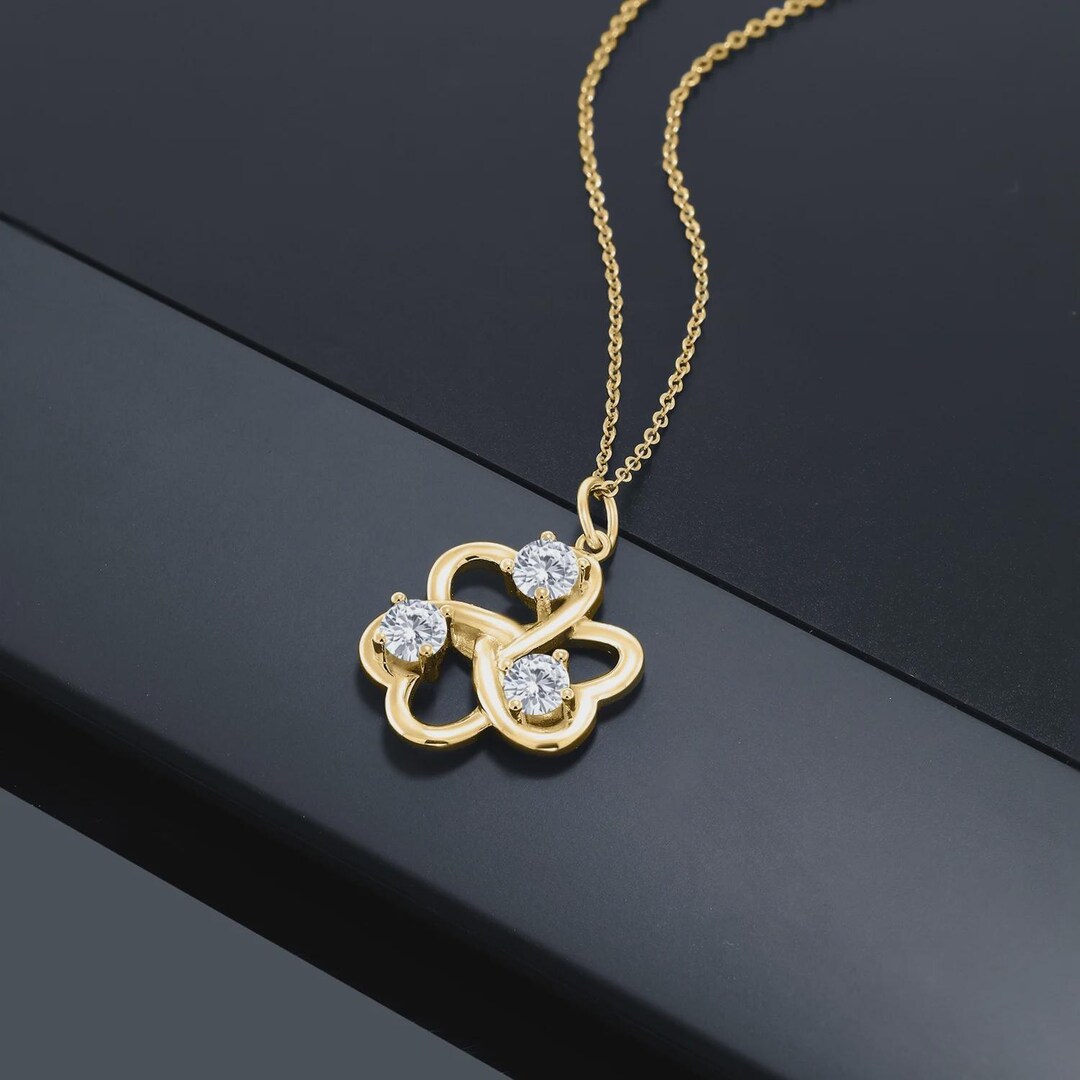 14K Gold Four Leaf Clover Pendant Necklace | Four Leaf Clover Pendant ...