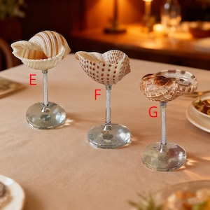 Seashell Wine Glasses, Conch Shell Martini Glasses, With Silver Stem, Beach Wedding Bridesmaid Gifts, Wedding Anniversary Party Gifts image 6