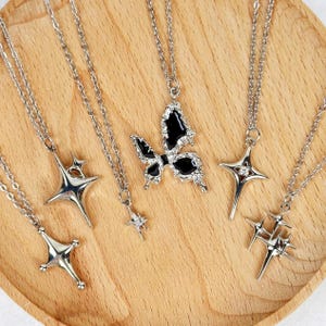 Starlight Y2K Necklace, Butterfly Y2K Necklace, Punk Y2K Necklace, Adjustable Y2K Necklace, Y2K Necklace, Chunky Silver Chain necklace