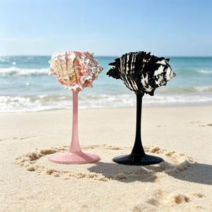 Wedding Seashell Wine Glasses, Conch Shell Martini Glasses, Elegant Table Decoration, Beach Bridesmaid Gifts, Summer Party Gifts