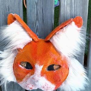 Gatito pelirrojo estrella de rock // Peludo Therian // Gatito gato // máscara // naranja lindo // cosplay de animales // cosplay para niños/adolescentes // regalos para niñas o niños