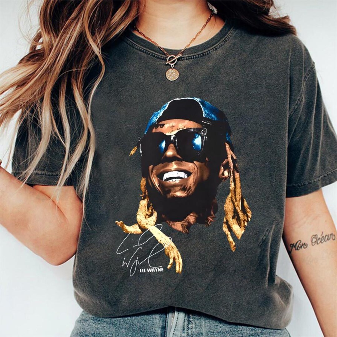 LIL WAYNE Rap T-shirt, Men's M size cotton Charcoal Vintage Second Hand