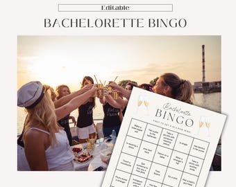 Bachelorette Bingo Party Game Editable Template