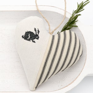 Bunny Rabbit Vintage Linen Sachet – Handmade Gift for Her/Woman/BFF/Mom/Friend/Family - Filled with French Lavender - May Be Personalized
