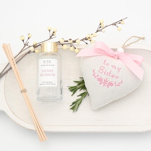 Lychee Blossom Reed Diffuser with To My Sister Lavender Sachet Gift Set