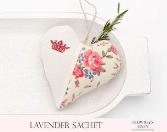 Lavender Sachet from Antique/Vintage French fabric – Handmade for Her/Woman/Friends/Family/Mom – Filled with French Lavender, Personalized