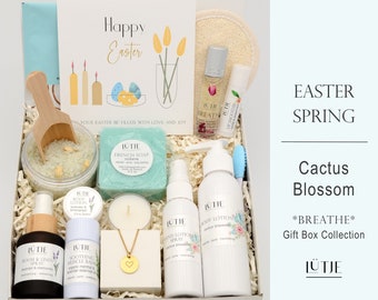 Easter Gift Box – For Her/Women/Wife/Sister/Friend/Mom – Bath & Spa Set with Natural Ingredients, Lotion, Soap, Bath Salt, Personalized