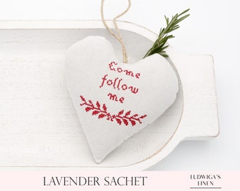 Faith & Inspiration Antique Linen Lavender Sachet – Lovely gift for Her/Woman/Friends/Family/BFF/Mom – With French Lavender, Personalized