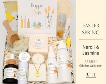 Easter-Spring Gift Box Set – For Her/Women/Wife/Friend/Sister/Mom – Bath & Spa Self Care, Natural Ingredients, Lotion, EO, Personalized