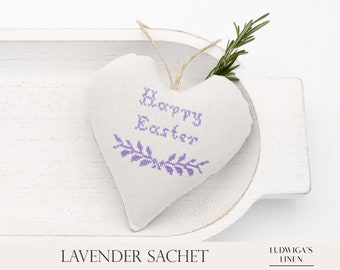 Easter Antique Linen Lavender Sachet – Lovely handmade gift for Her/Woman/Friends/Family/BFF/Mom – Filled with French Lavender, Personalized