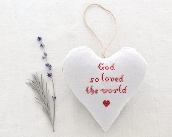 Lavender Sachet - "God so loved the world" filled with lavender from Provence