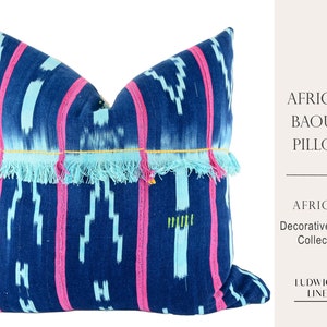 Vintage African Baoulé Pillow - Fits 22x22&quot; Insert - Colorful/Tribal/Mid Century/Bohemian/Modern - Mix Easily with Other Colors/Patterns