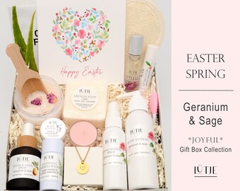 Easter-Spring Gift Box – For Her/Women/Wife/Friend/Sister/Mom – Bath Spa Self Care Set, Hand Body Lotion, Essential Oil, Personalized