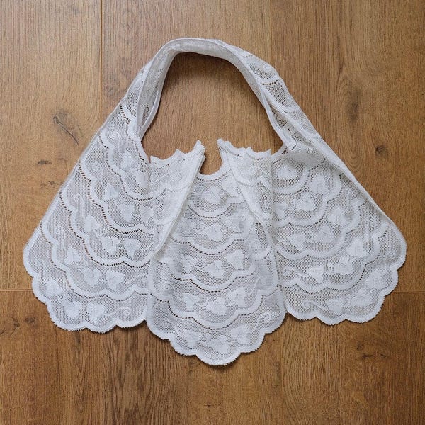 Handmade upcycled lace tote bag vintage lace