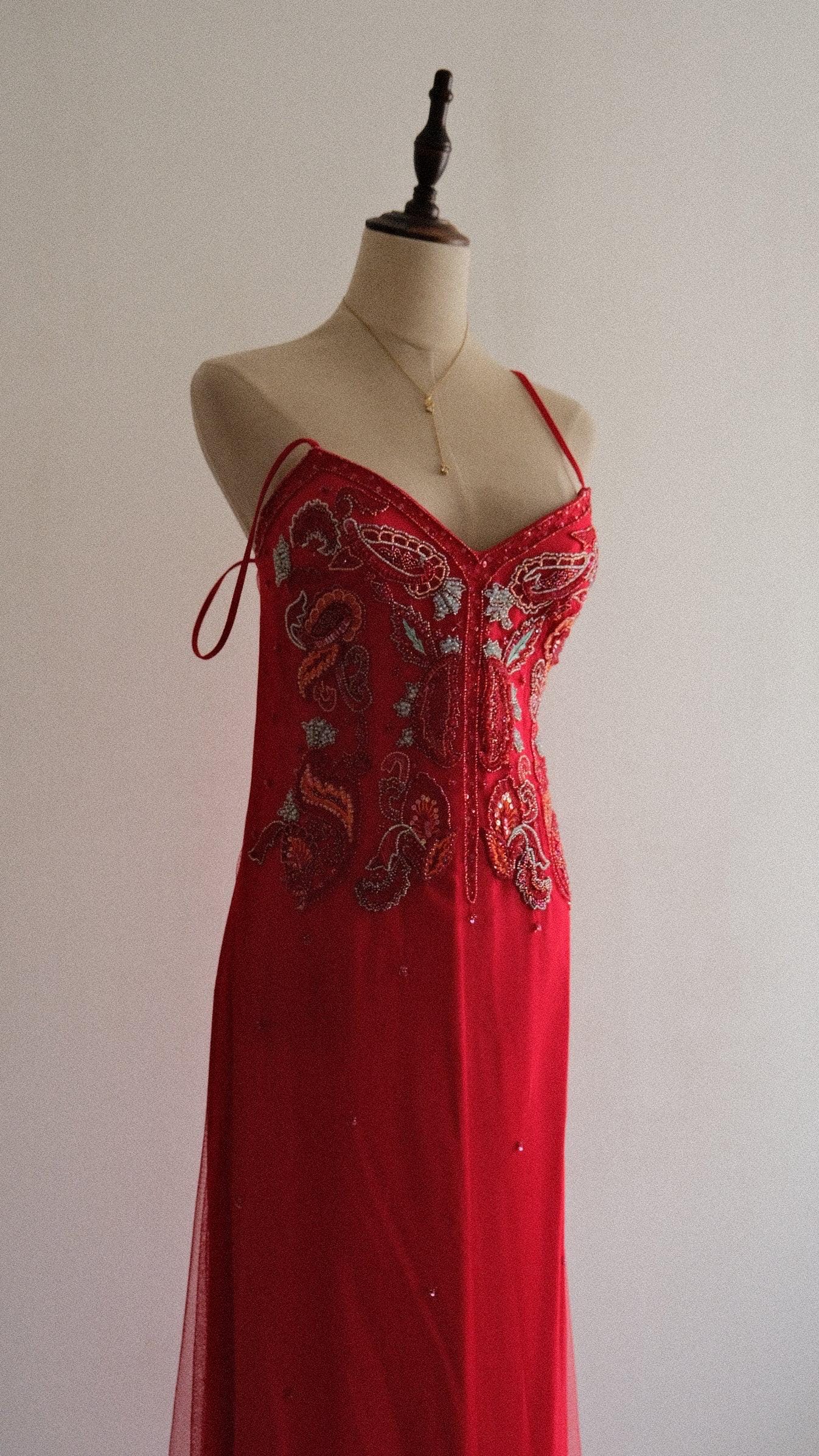 fitted lace wedding dress Vintage La Perla Mini Red Dress (M) – Ciao Kasia