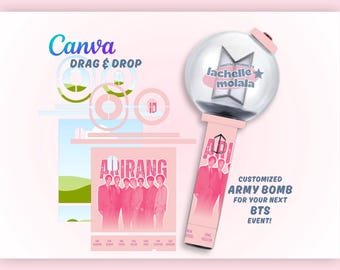 Lightstick Skin Wrap Template for AB v4 | Editable Canva Design | Instant Download