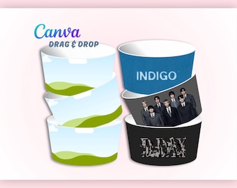 Plantilla editable de maqueta de funda para vaso / Descarga digital de Canva