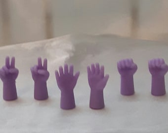 Three (3) pairs of silicone knitting points protectors - Rock, Paper, Scissors - Purple