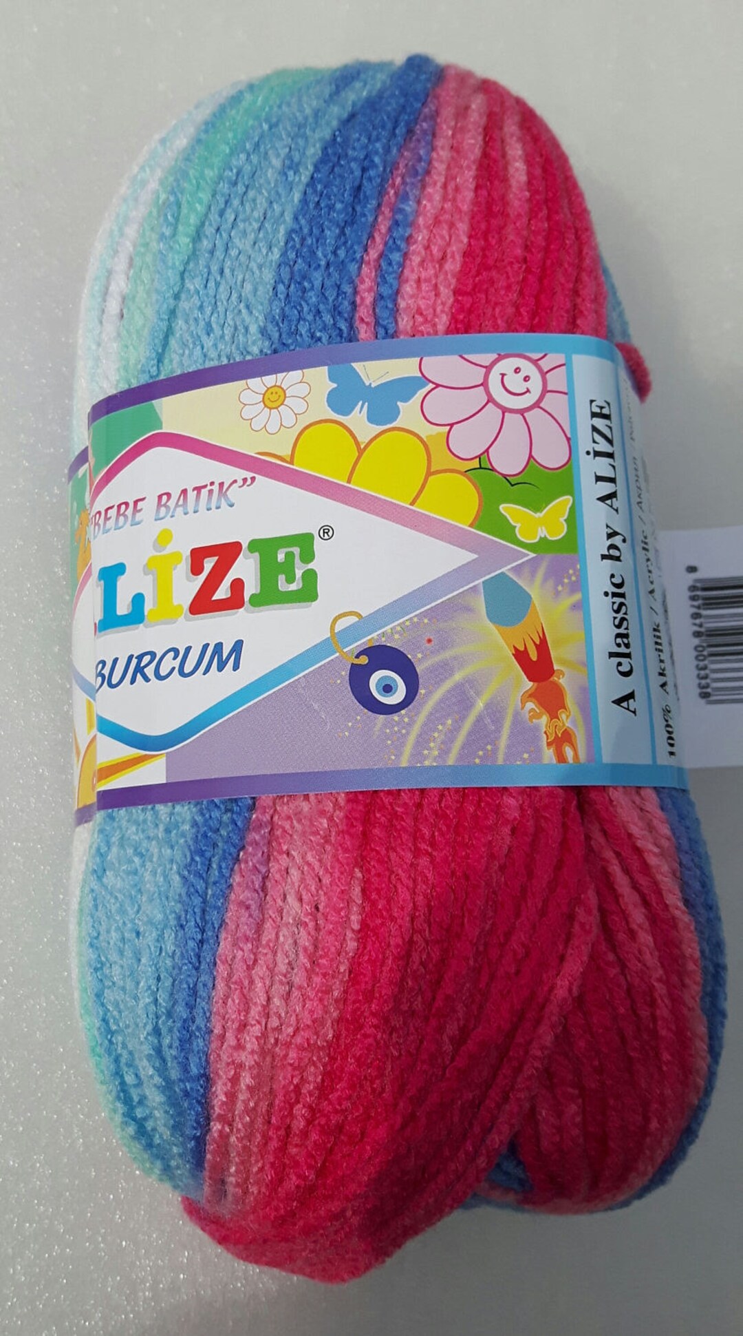 Alize Bebe Batik Yarn – Blue and Pink Self-striping, 100% Acrylic - Etsy