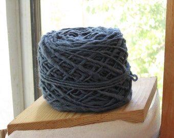 Metallic blue hand-dyed handspun merino wool -- 100 gr