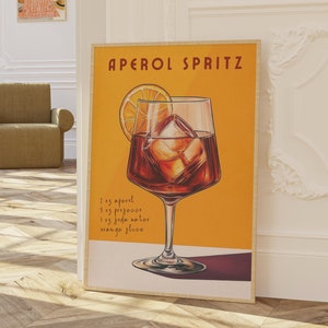 Aperol kunst aan de muur, vintage poster kunst, bar decor, drank print, Aperol Spritz, DIGITALE DOWNLOAD, AFDRUKBARE kunst, kunst aan de grote muur