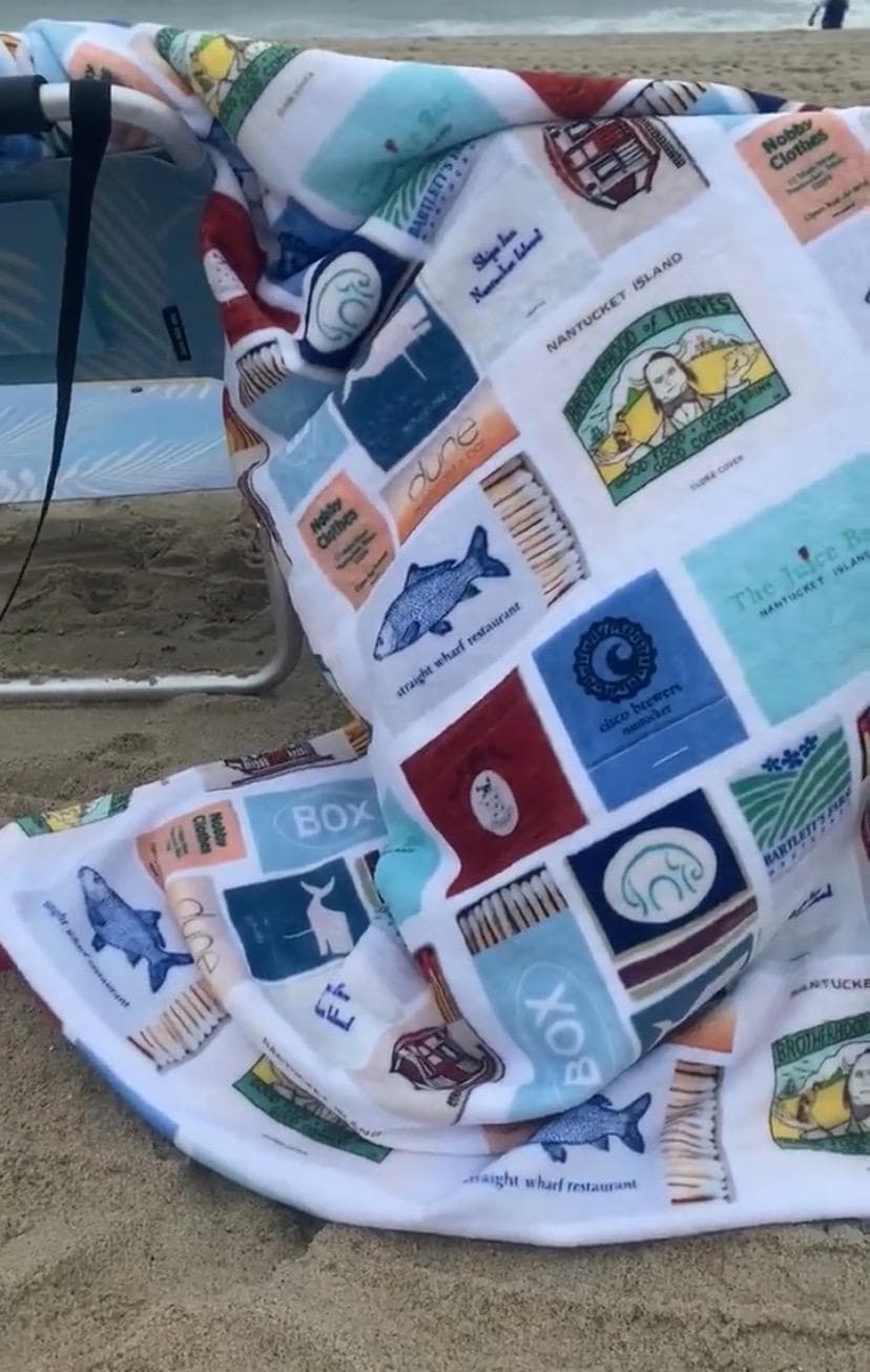 Nantucket Matchbook Series Velveteen Plush Blanket