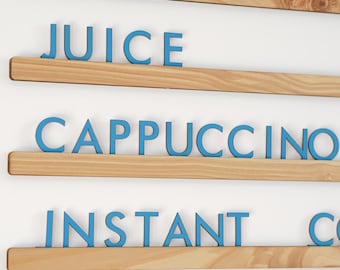 Wall Mounted Menu Board: Changeable Letter Rails, Cafe Barbershop Decor