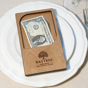 Guest Check Books, Restaurant Checks, Personalized Serving Booklet, Server BookWood Check Presenter, Custom Bill Holder,