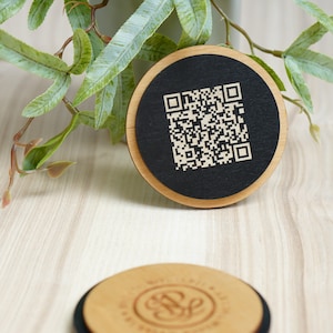 Letrero de menú de madera, menú con código QR, soporte para menú QR, escanear para ver el menú, soporte de menú QR personalizado con logotipo, menú de mesa de madera, menú de restaurante