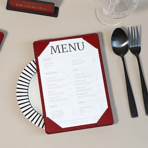 Leather Menu Holder, Leather Menu with embosed Logo, Restaurant Menu Folder, Leather Menu Cover, Custom Restaurant Menu