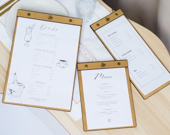 Wood Menu Holder, Restaurant Menu Holder, Wedding Clip Board, Menu Clipboard, Restaurant Menu Board, Wood Menu Binder