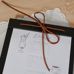 Uchwyt na menu do restauracji, tablica na menu do kawiarni, teczka na menu, drewniany uchwyt na menu, podkładka na klips weselny, schowek na menu, drewniany segregator na menu